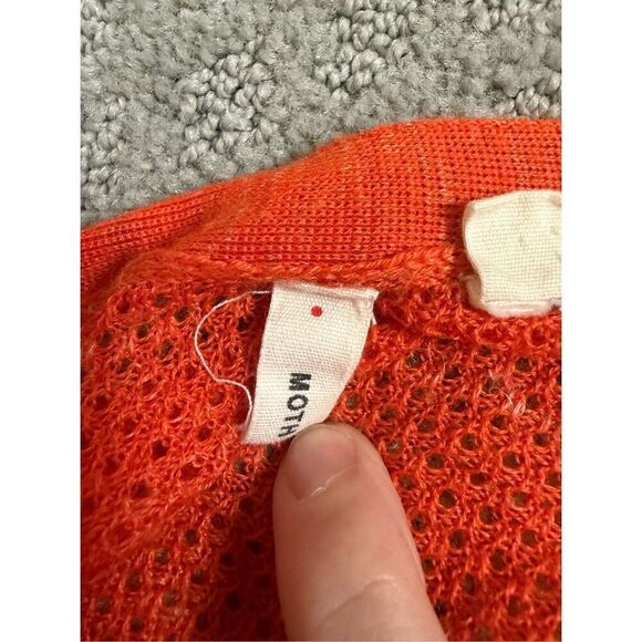 Anthropologie Moth Wool Blend Color Block Orange Pink Small - Picture 8 of 8